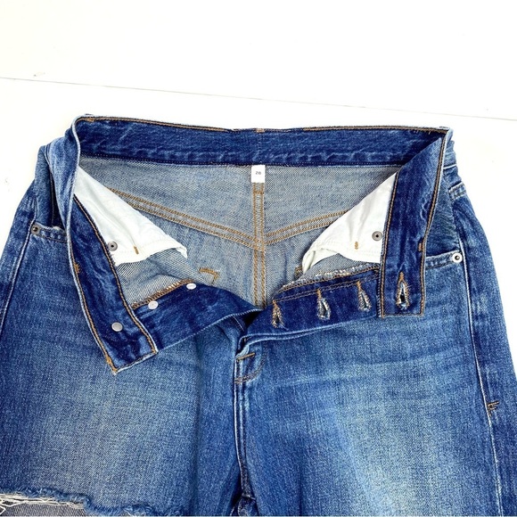 FRAME Denim Le Original Straight-Leg High Rise Jeans Style LOJ207 Whitmore Slash - Picture 8 of 15